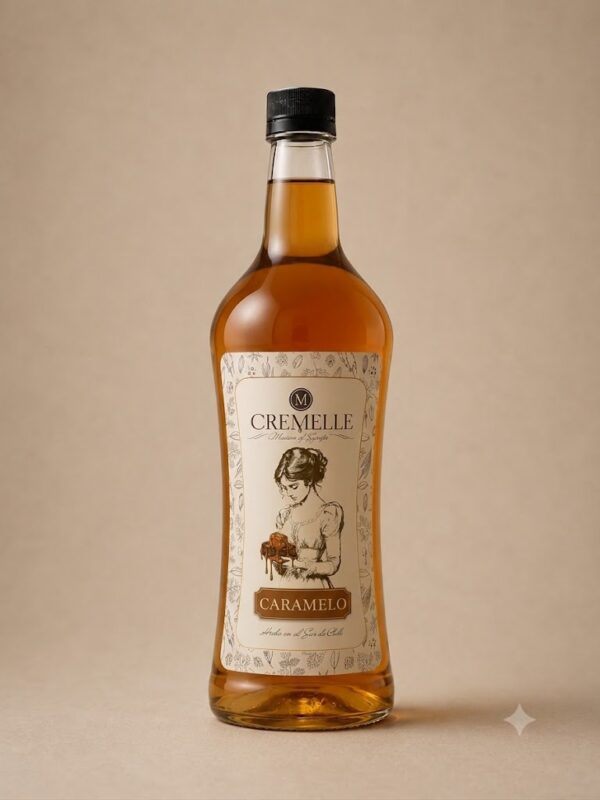 Botella de 1 litro de syrup Cremelle sabor caramelo