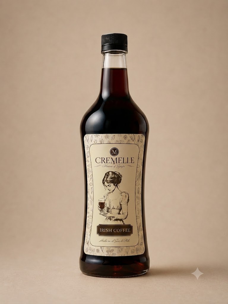 Botella de 1 litro de syrup Cremelle sabor irish coffee